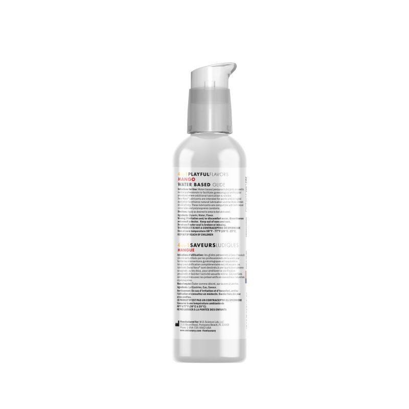 Playful Flavours 4 In 1 Mango 4oz/118ml water-based lube for intimate essentials and playful pleasure.