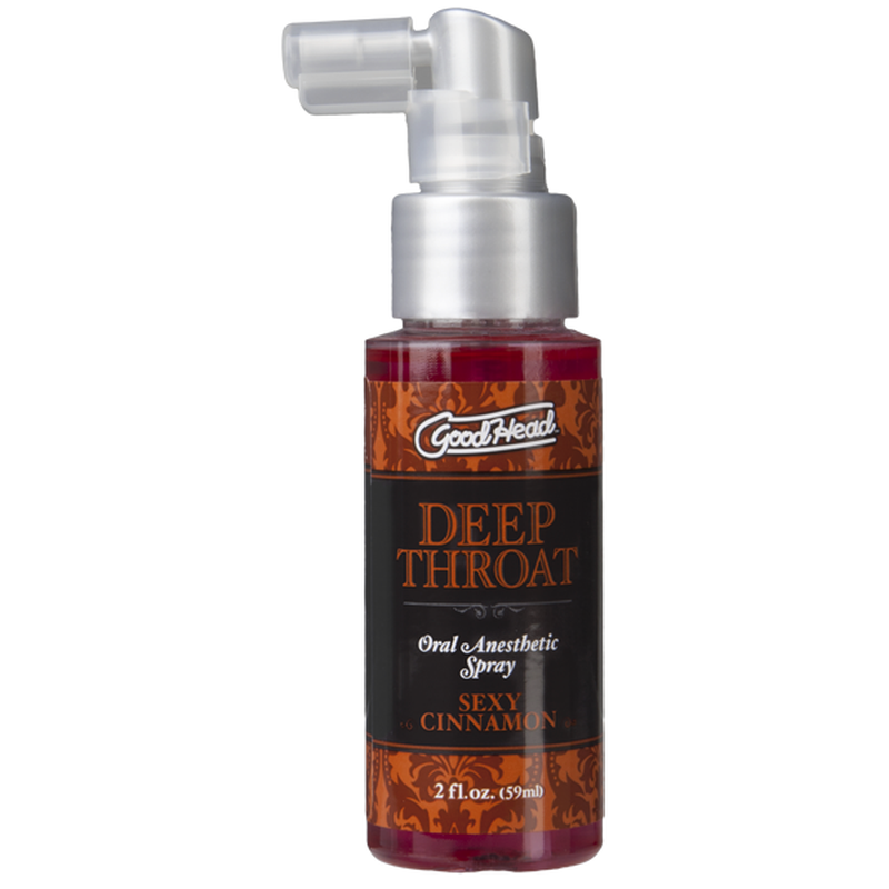 GoodHead Deep Throat Spray Cinnamon 59ml, a deep throat spray desensitizer for enhanced oral pleasure.