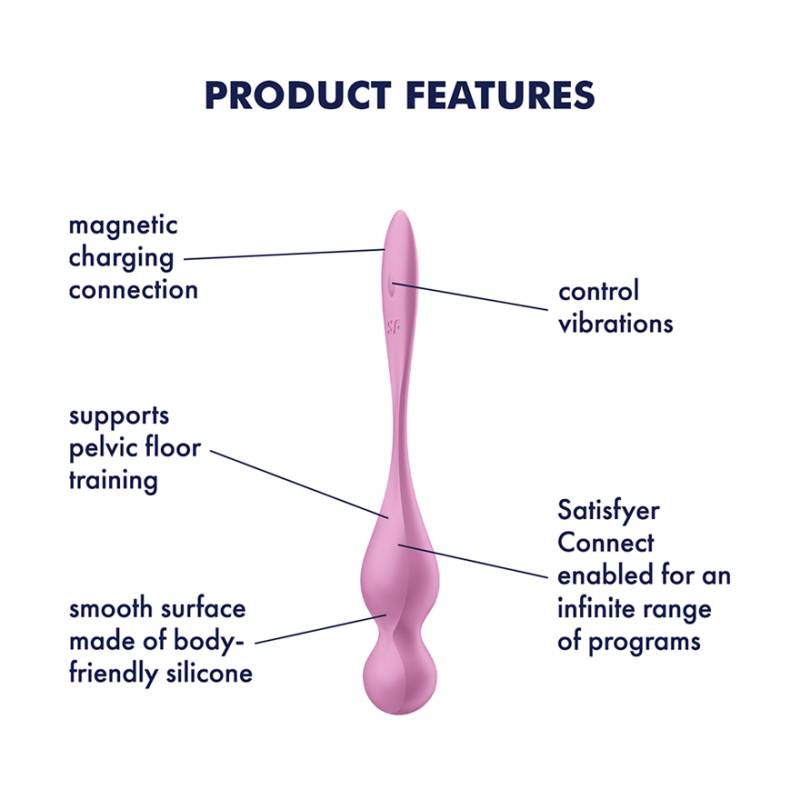 Satisfyer Love Birds 1 Kegel pelvic floor trainer app product features with ergonomic design and app control