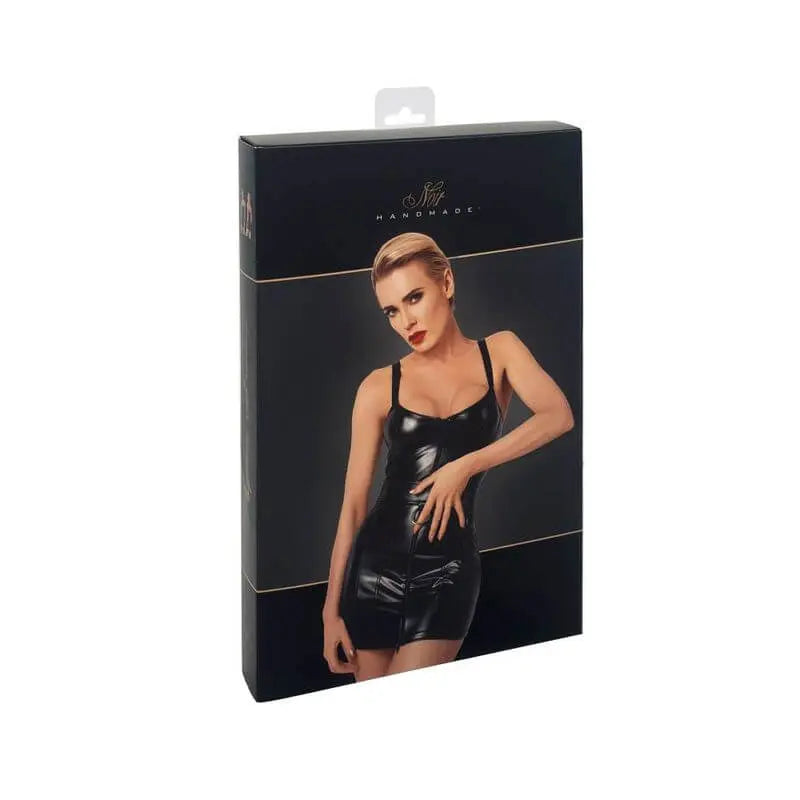 Starlet Wetlook Minidress w Ring Belt Noir Discreet Intimate Essentials.