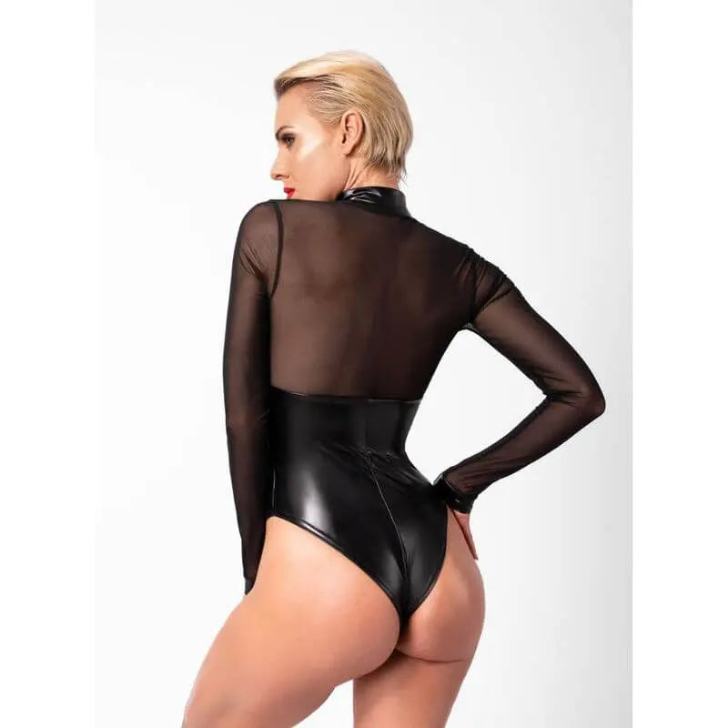 Paparazzi Elastic Mesh Body Noir Discreet Intimate Essentials.