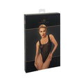 Paparazzi Elastic Mesh Body packaging showcasing a model in a transparent tulle body, emphasizing sensual elegance.