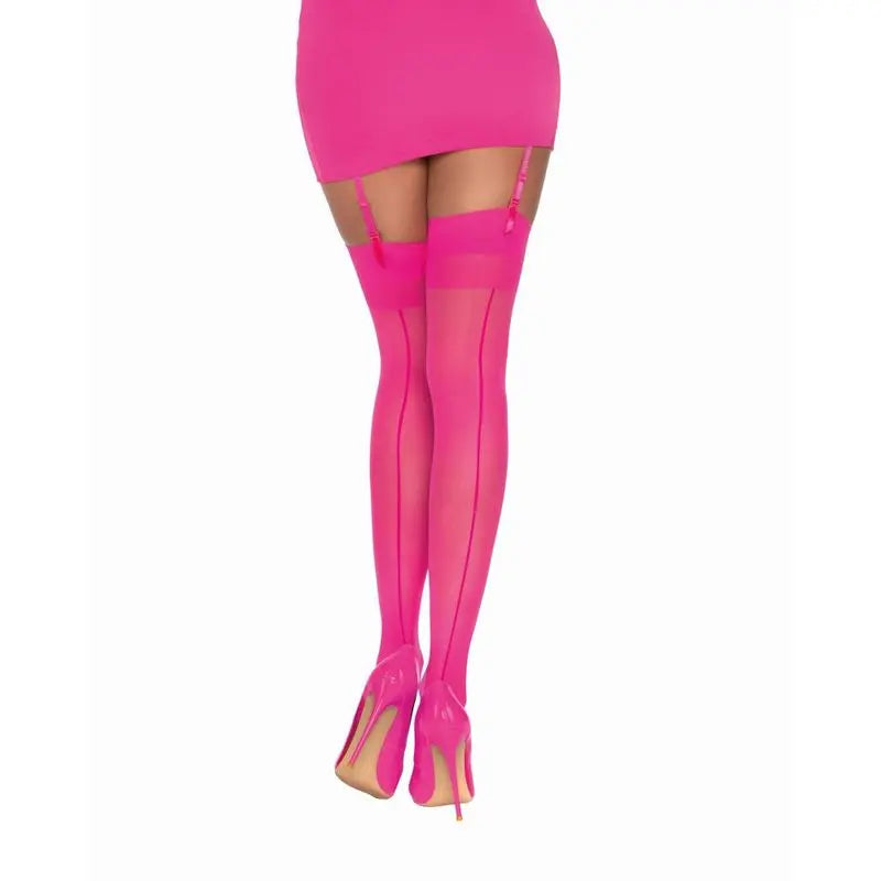 Affordable quality Dreamgirl Back Seam Sheer Thigh High Stockings Black  from Dreamgirl by Discreet Intimate Essentials with Discreet Delivery 