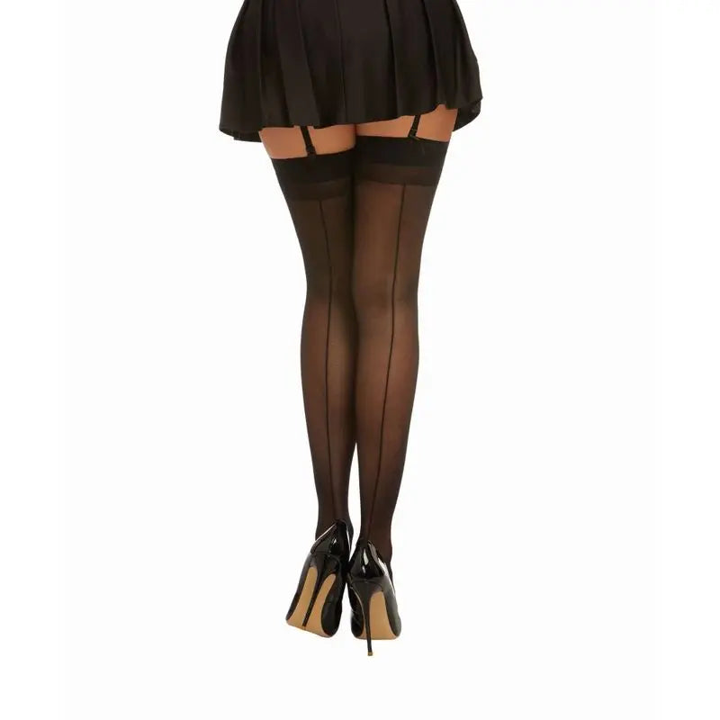 Affordable quality Dreamgirl Back Seam Sheer Thigh High Stockings Black  from Dreamgirl by Discreet Intimate Essentials with Discreet Delivery 