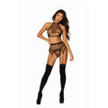 Dreamgirl Bralette, Garter Belt w G-String Set Black Dreamgirl Discreet Intimate Essentials.