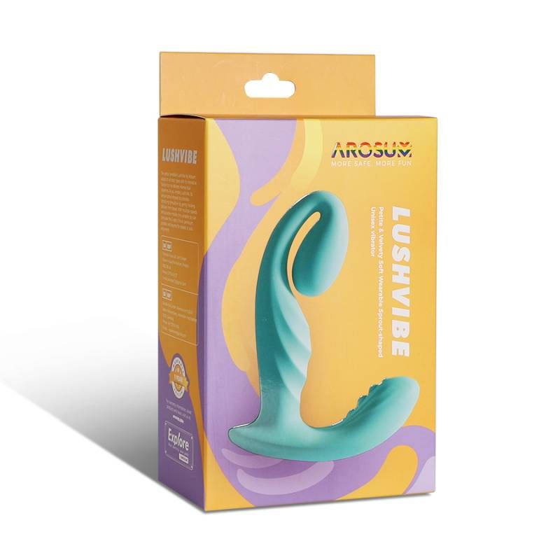 LushVibe Wearable Sprout-Shaped Unisex Vibrator packaging showcasing its unique design and features.