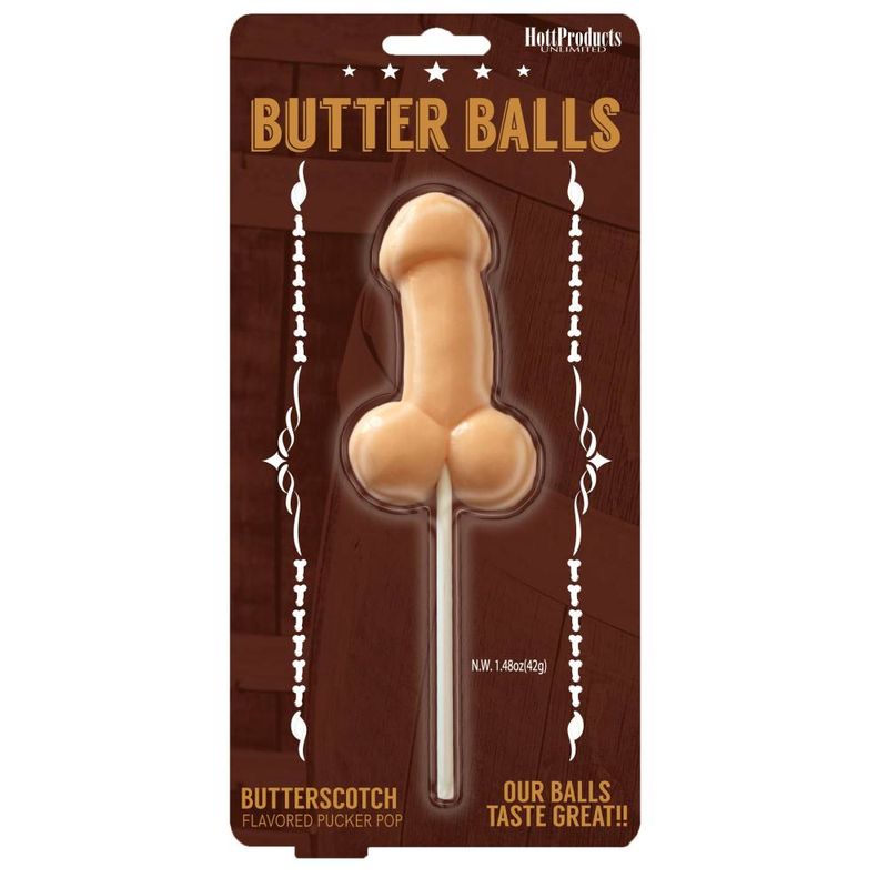 Affordable quality Butterballs Butterscotch Pecker Lollypop  from Hott Products by Discreet Intimate Essentials with Discreet Delivery 