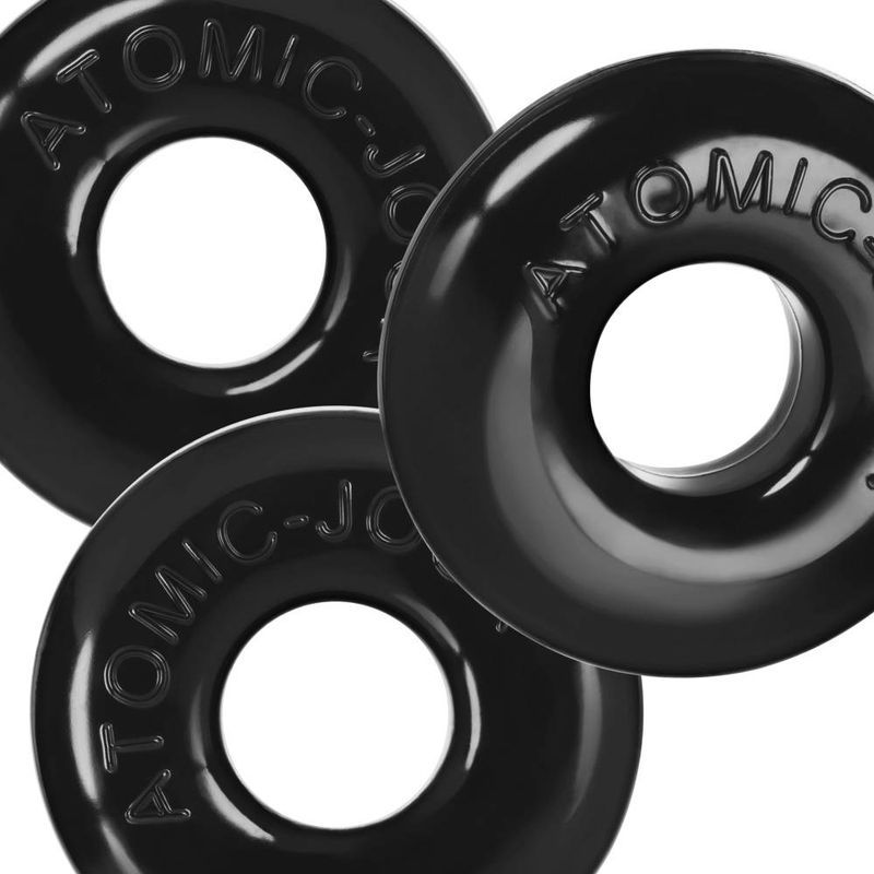 Ringer Max 3 Pc Cockring Set Black providing a thicker cockring set for enhanced grip and comfort.