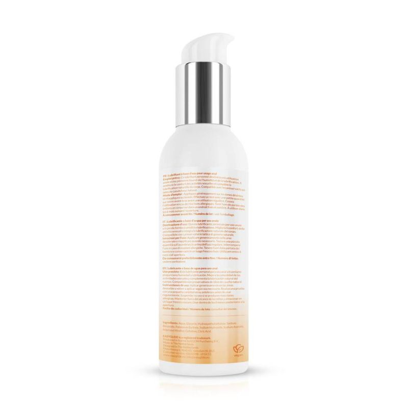 EasyGlide Sensitive Water Based Anal Lubricant 150ml bottle with pump and instructions.