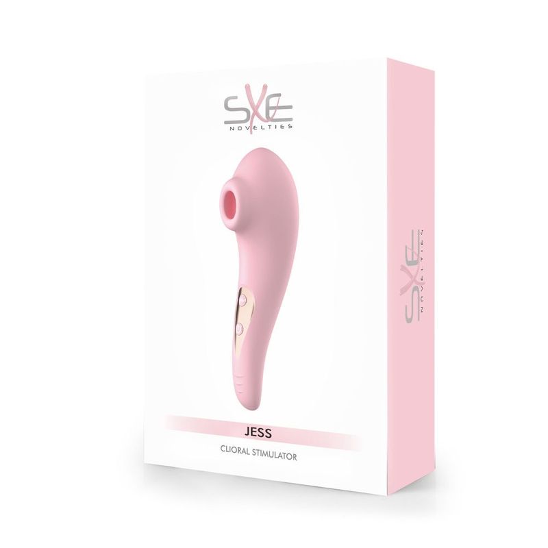 SXE Jess Vibrating and Sucking Clitoral Stimulator in a stylish pink package.