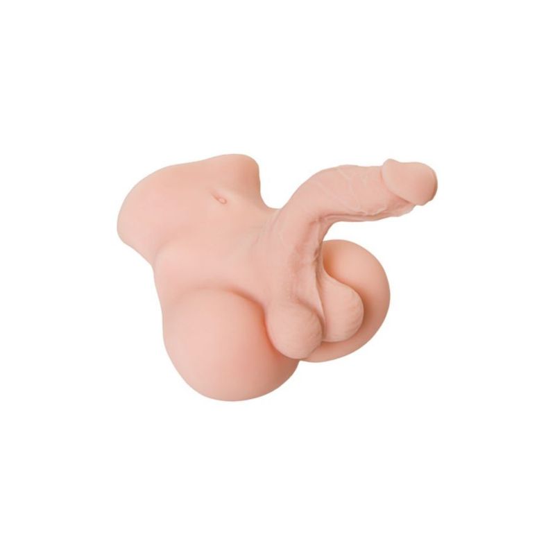 Realistic penis torso toy featuring a detailed veined shaft and lifelike texture, ideal for enhancing intimate experiences.