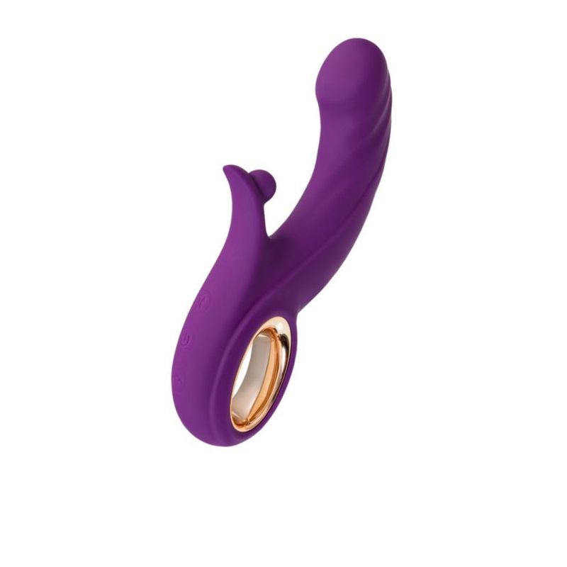 JOS Julli rabbit vibrator in vibrant purple with whale-fin clitoral stimulator and silky shaft for ultimate pleasure.