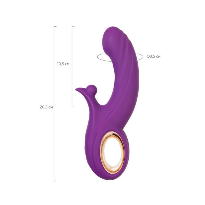 JOS Julli rabbit vibrator in purple with detailed measurements and luxurious design.