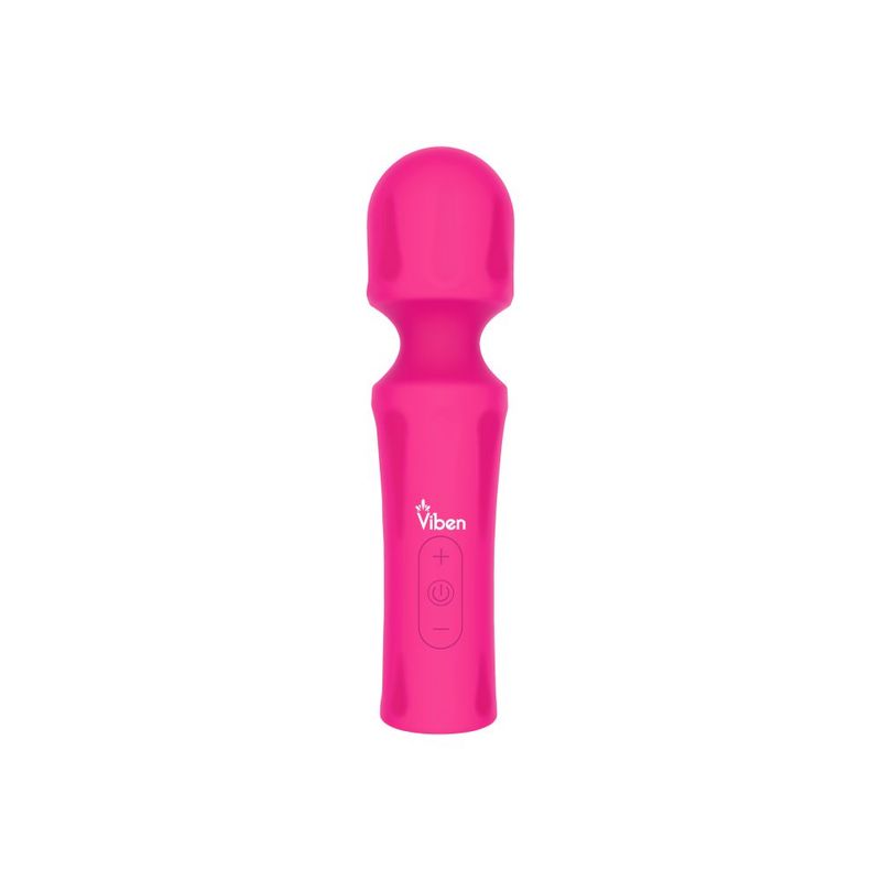 Viben Mighty Muse Massager in hot pink, a powerful wand massager with ergonomic design and USB rechargeable features.