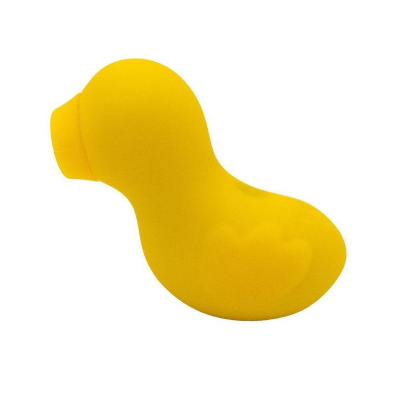 Lucky Duck Suction Stimulator, a yellow clitoral suction stimulator with soft silicone for enhanced pleasure.