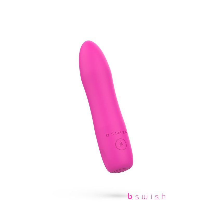 Bcute Infinite Heat Classic Sunset Pink heated bullet vibrator with sleek design and velvety silicone finish.