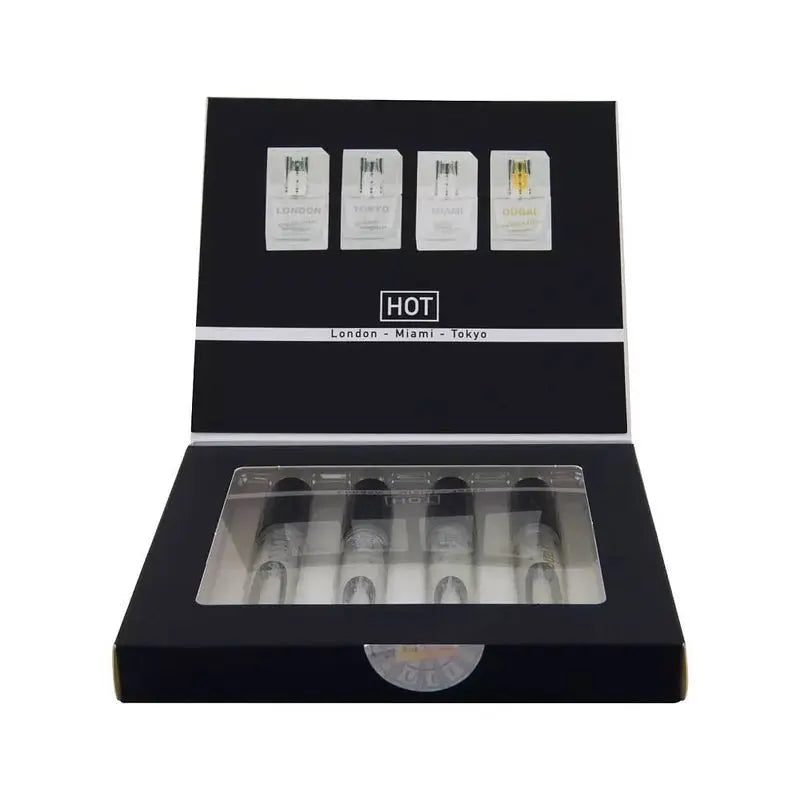 Affordable quality HOT Pheromone Perfume Box Men - 4 x 5ml  from Hot Ero by Discreet Intimate Essentials with Discreet Delivery 
