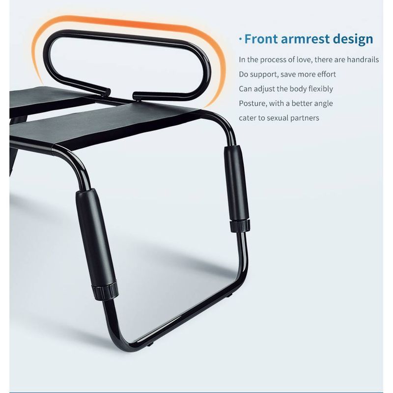 Sex Chair Adjustable Height Black w Handle and Arch Bridge Daytona