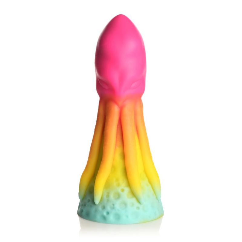 Colorful Creature Cocks King Kraken silicone dildo with eight legs and bulbous head, ideal for pleasure.