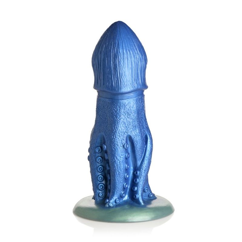 Creature Cocks Cocktopus octopus silicone dildo in iridescent blue with textured suckers and tapered tip.