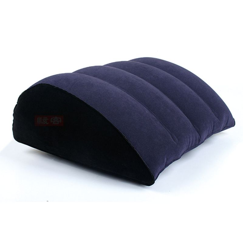 Inflatable sex positioning pillow with soft suede fabric for enhanced comfort during intimate moments.