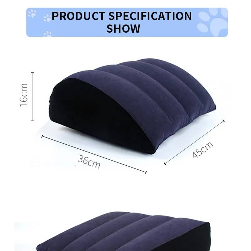 Inflatable sex positioning pillow product specifications showing dimensions and design for enhanced comfort.