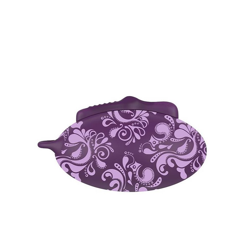 Bouncy Bliss Flow Inflatable Sit-On Massager in purple with floral design for intimate essentials for her.
