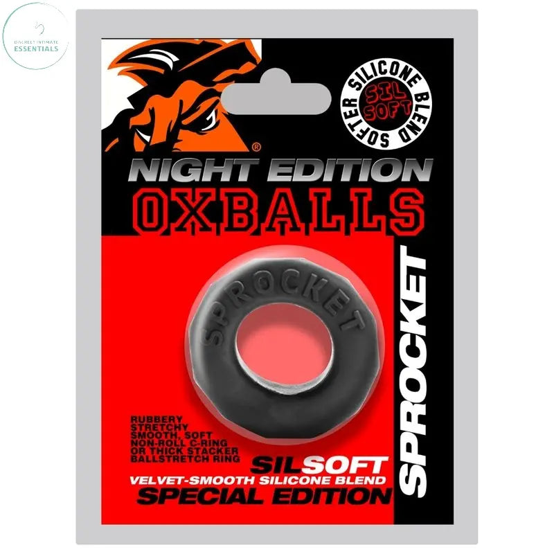 Affordable quality Sprocket Comfort No-Roll Cock Ring Night  from OxBalls by Discreet Intimate Essentials with Discreet Delivery 