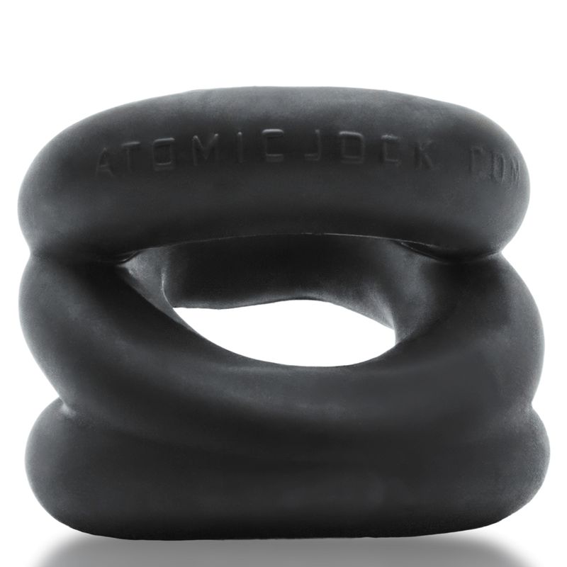 Z-Balls Zig-Zag Cock Ring / Ball Stretcher made from soft silicone in a smooth velvet black finish.