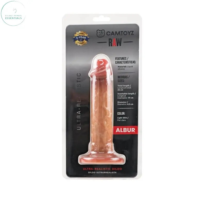 Affordable quality Ultra Realistic 20cm Silicone Dildo Albur  from RAW by Discreet Intimate Essentials with Discreet Delivery 