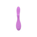 Pink Nelea Pro USB rabbit vibrator, a double-ended rabbit vibrator with bulb and dildo ends for versatile stimulation.