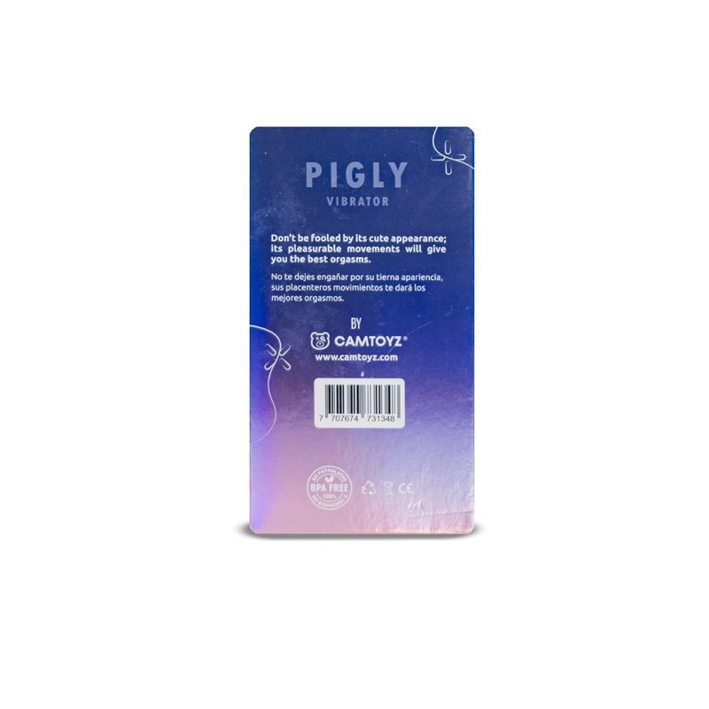 PIGLY vibrator packaging with colorful design and product information for optimal pleasure.