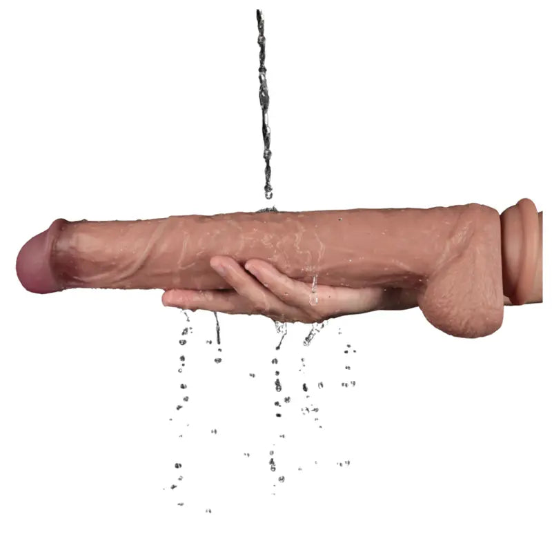 14.5in Dual Layered Bendable Silicone Cock XXL Lovetoy Discreet Intimate Essentials.