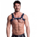 Vegan Bulldog Harness Black and Blue Sport Fucker Discreet Intimate Essentials.