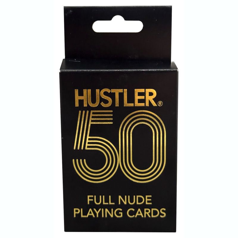 Hustler Playing Cards pack featuring 50 years of centerfold images, casino quality for intimate fun and adult games.