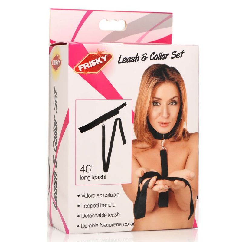 Neoprene Collar And Leash Set Black - leash and collar set for beginners, adjustable neoprene, quality design, intimate essentials.