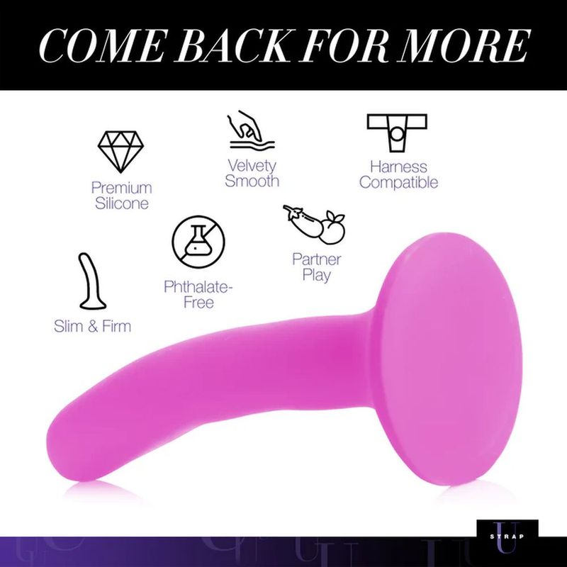 Pink Silicone Strap-On Dildo Small ideal for intimate essentials, harness compatible, made from premium silicone.