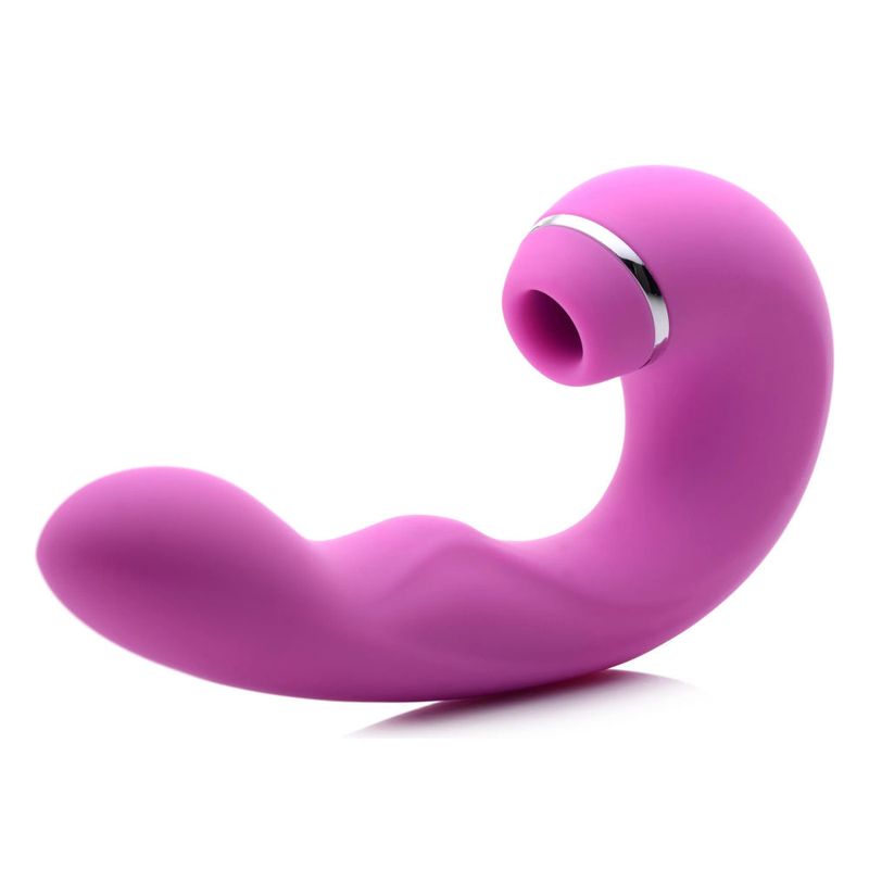 Shegasm 5 Star 10X Tapping G-Spot Vibe w Suction Pink, a G-spot vibrator with suction for versatile pleasure.