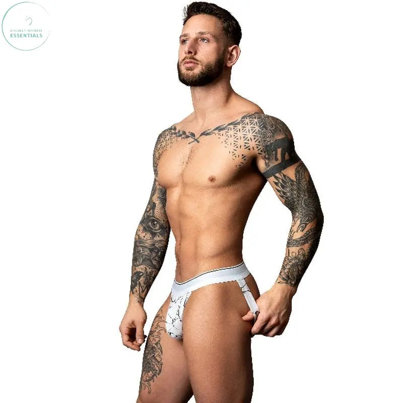 Affordable quality Male Power Marble Jock Strap White  from Male Power by Discreet Intimate Essentials with Discreet Delivery 