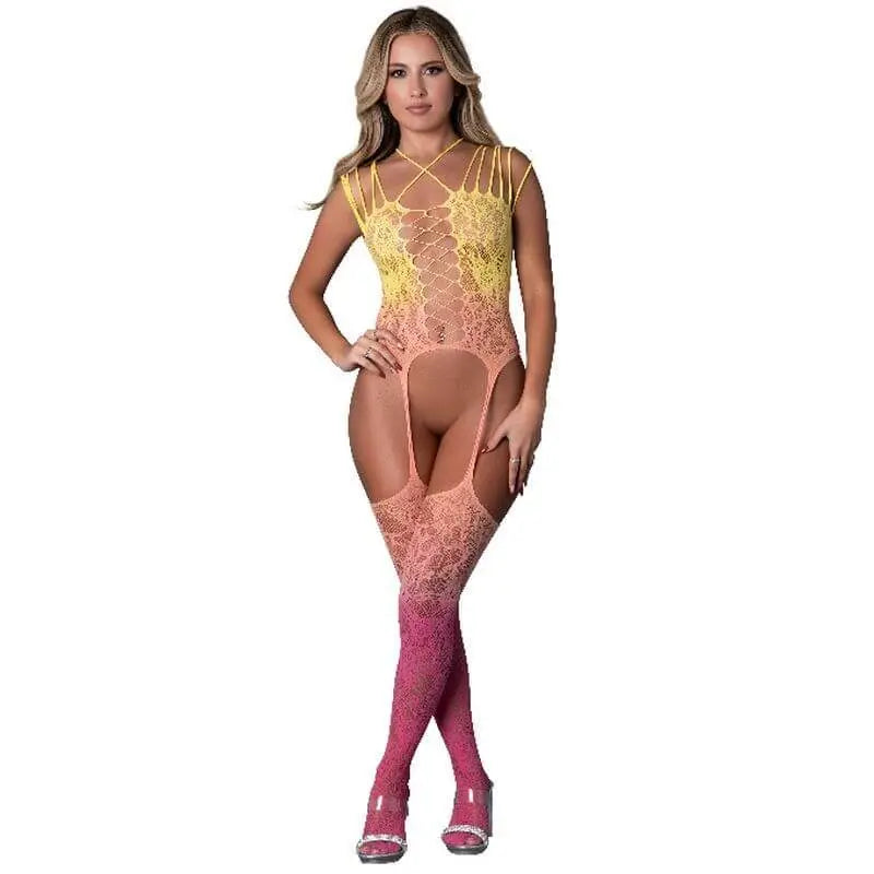 Sunrise Body Stocking Ombre Exposed Lingerie Discreet Intimate Essentials.