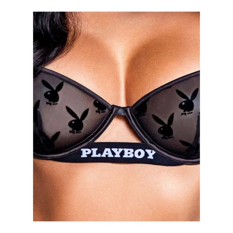 Playboy Noir Lingerie 2 Pc Set Black Playboy Lingerie Discreet Intimate Essentials.