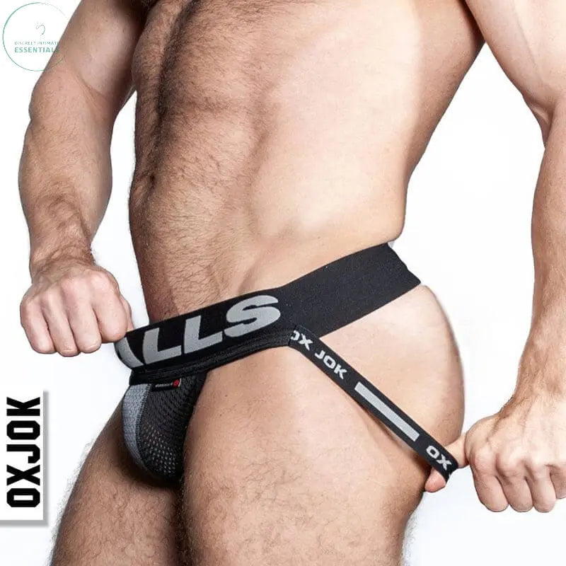 Affordable quality Oxballs Airmesh Swagger Jockstrap Tar Black  from OxBalls by Discreet Intimate Essentials with Discreet Delivery 