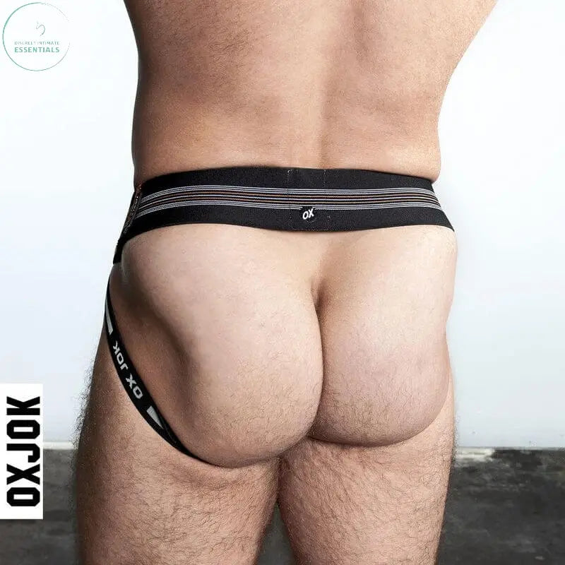 Affordable quality Oxballs Slingjock Upthrust Slider-Strap Jock Black Iron  from OxBalls by Discreet Intimate Essentials with Discreet Delivery 