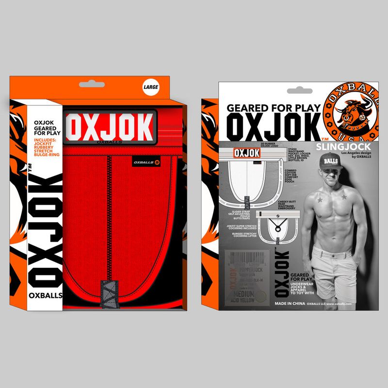 Affordable quality Oxballs Slingjock Upthrust Slider-Strap Jock Red Hot  from OxBalls by Discreet Intimate Essentials with Discreet Delivery 