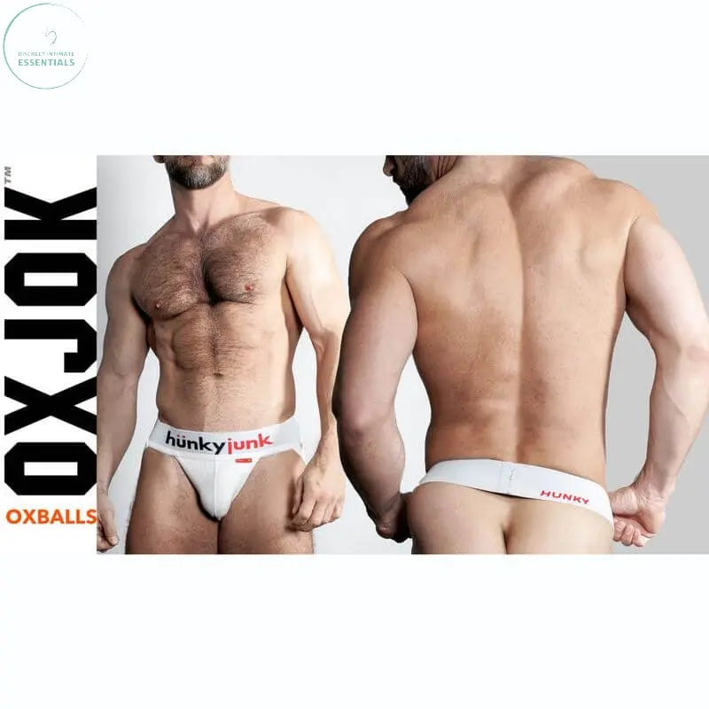 Affordable quality Oxballs Hunker Slider Strap Jock White Snow  from OxBalls by Discreet Intimate Essentials with Discreet Delivery 