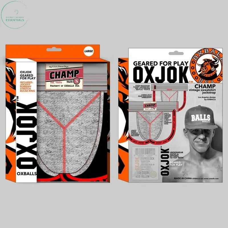 Affordable quality Oxballs Champ Vintage Jockstrap Gray Heather  from OxBalls by Discreet Intimate Essentials with Discreet Delivery 