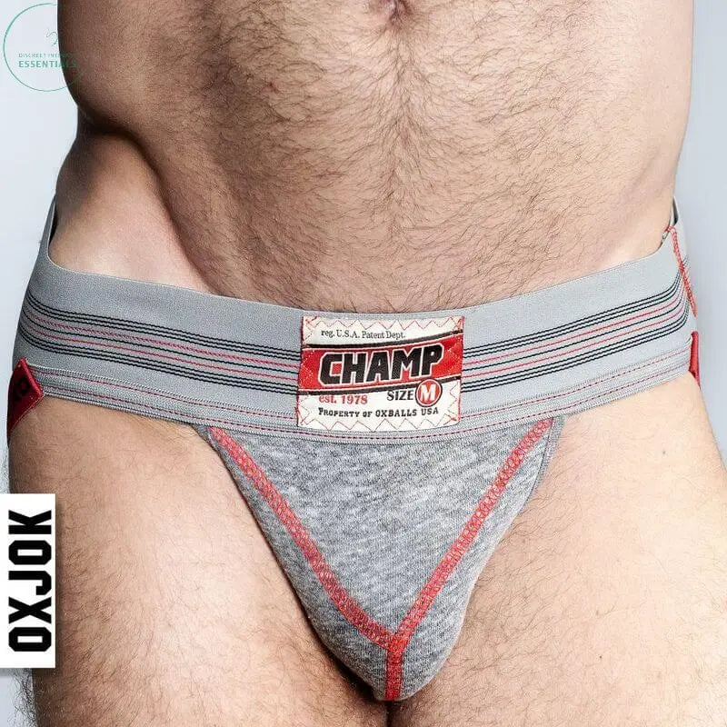 Affordable quality Oxballs Champ Vintage Jockstrap Gray Heather  from OxBalls by Discreet Intimate Essentials with Discreet Delivery 