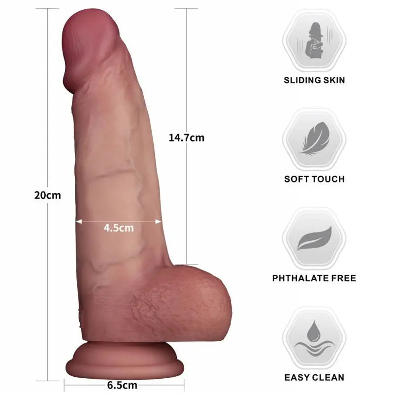 Sliding Skin Pro Dual Layer Silicone Dong 8.5in Lovetoy Discreet Intimate Essentials.
