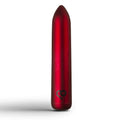 Poppy Red Rechargeable Bullet Vibrator featuring a sleek design and pointed tip for precision stimulation.