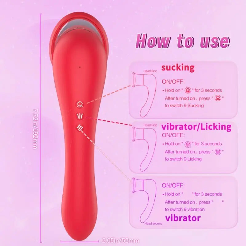 Trumpet 3-in-1 Sucking Licking Vibrating Vaginal Stimulator S-Hande Discreet Intimate Essentials.